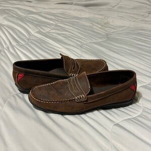 FOOTJOY Men's 11 Club Casual Brown Leather Slip On Penny Loafer Golf Shoe 79011